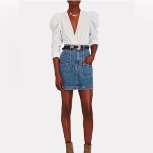 Jason Wu White Puff Long Sleeve Wrap Blouse Size Small